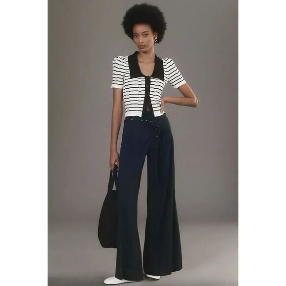 Anthropologie Pants - Anthropologie Linen Belted Wide-Leg Pants